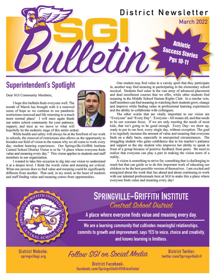 Image of the front page of the SGI Bulletin