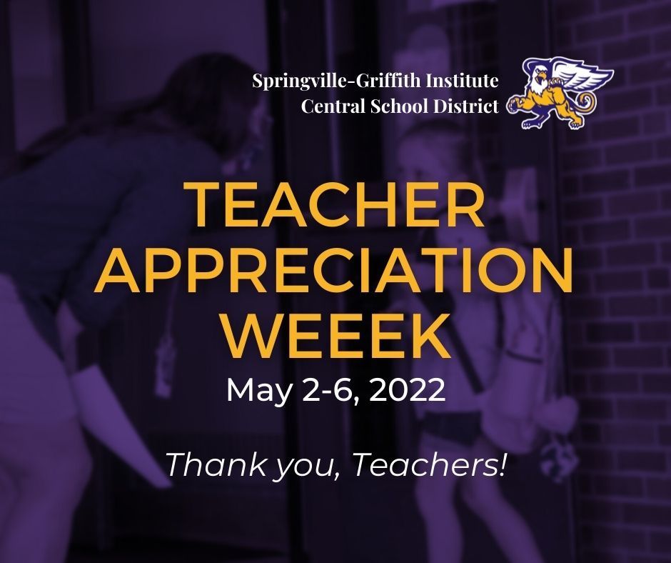 TEACHER APPRECIATION WEEK, May 2-6, 2022. Thank you, Teachers!