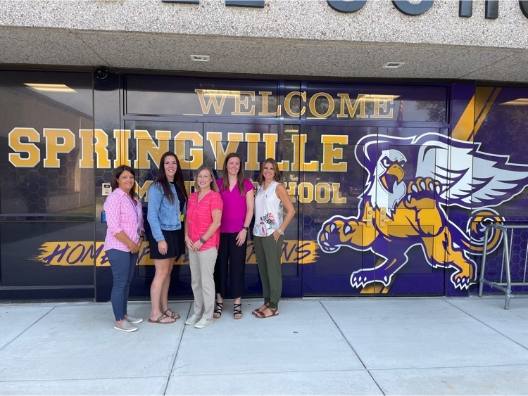 New teacher stand in front of Springville Middle School
